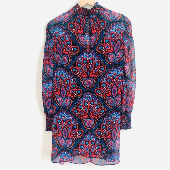 bebe Dresses & Skirts - NWOT | bebe | Paisley Shift Dress With Smock Detail Sleeves